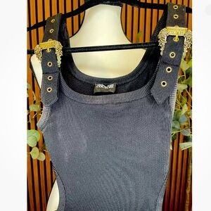 Versace Jeans Couture Ribbed Black Bodycon Dress